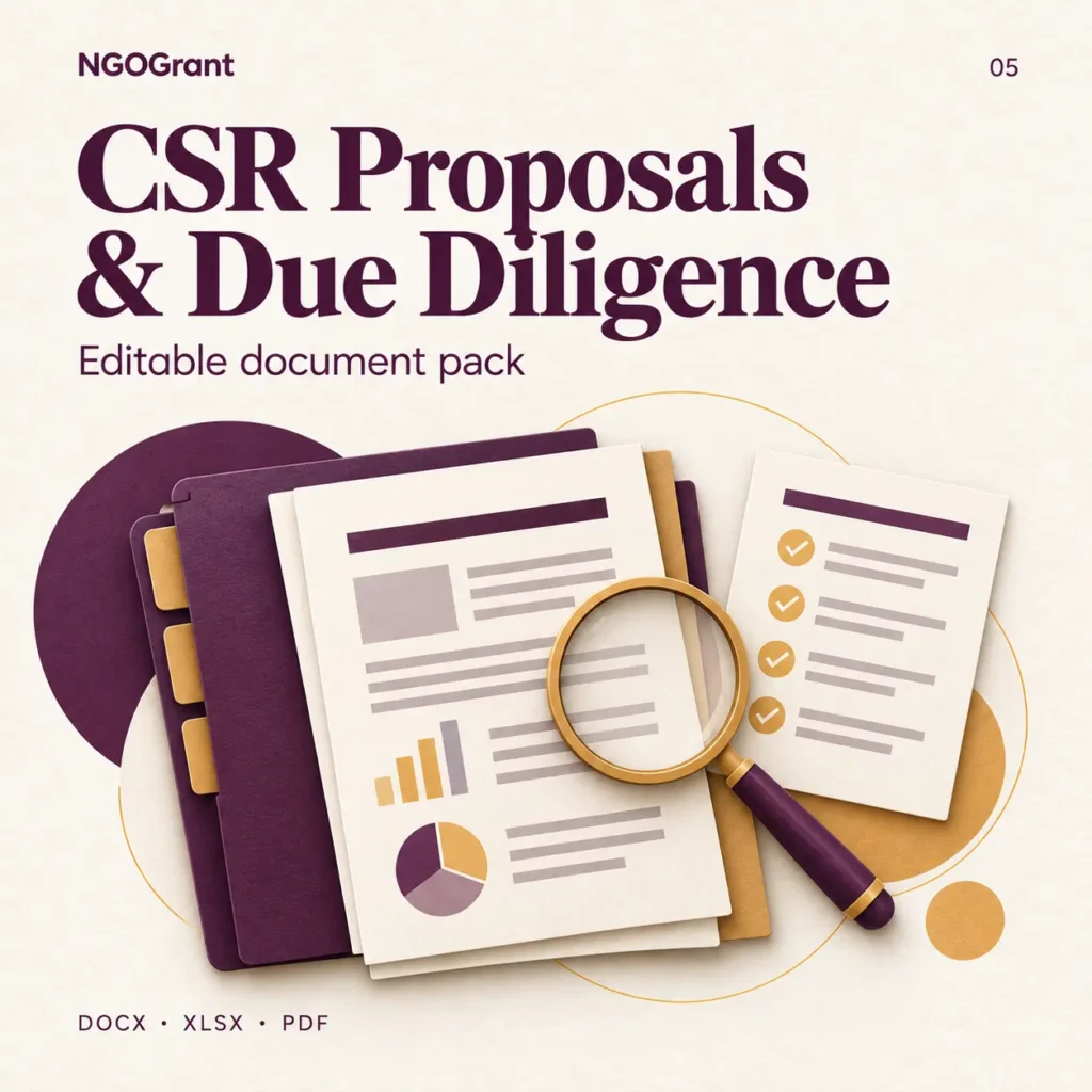 CSR Proposal and Due Diligence Pack — illustrated digital document pack cover